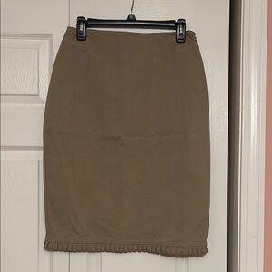 Express Brown Ribbed Pencil Skirt